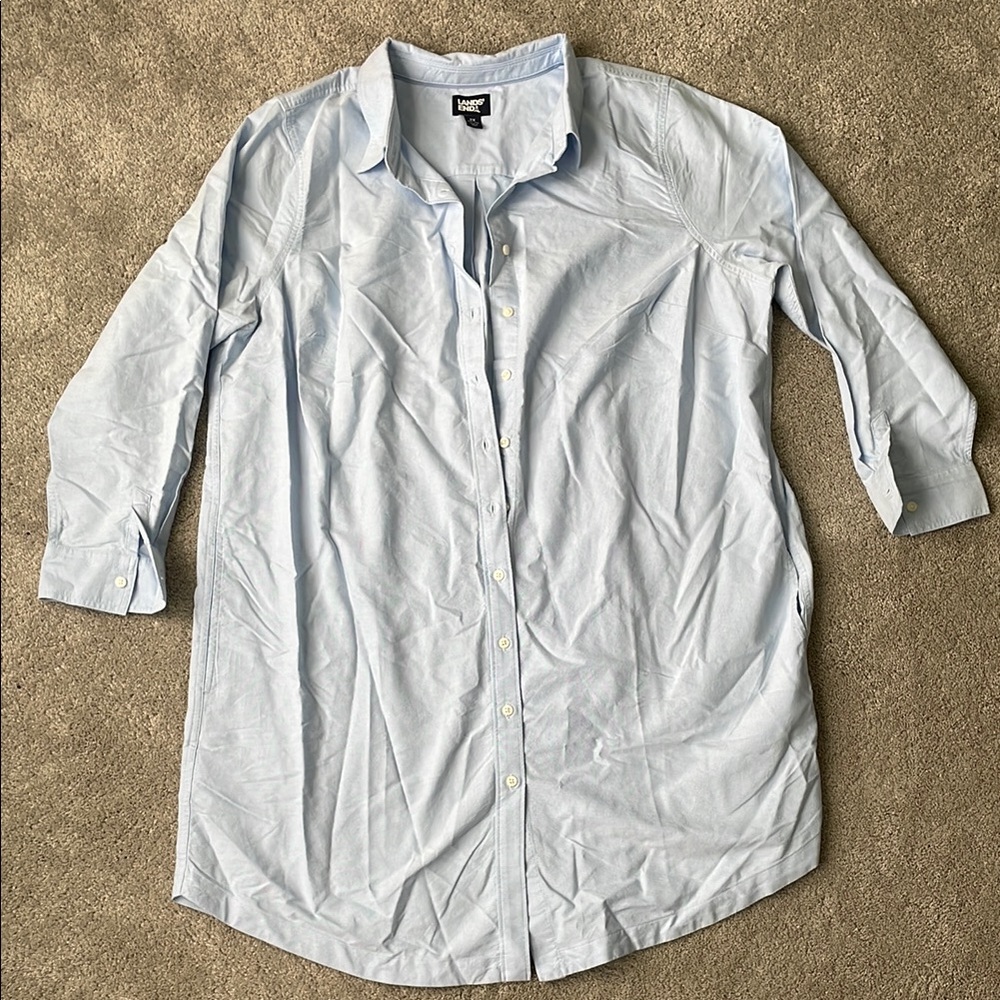 Lands End NWT Button Down Chambray Dress